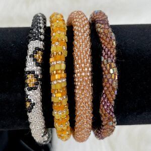 HAND CRAFTED in Nepal Beaded Bracelets (set of 4) #312